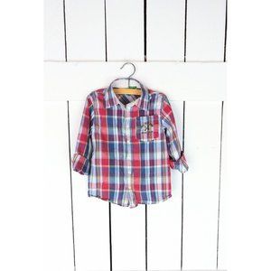 United Colors of Benetton boys checker button down shirt